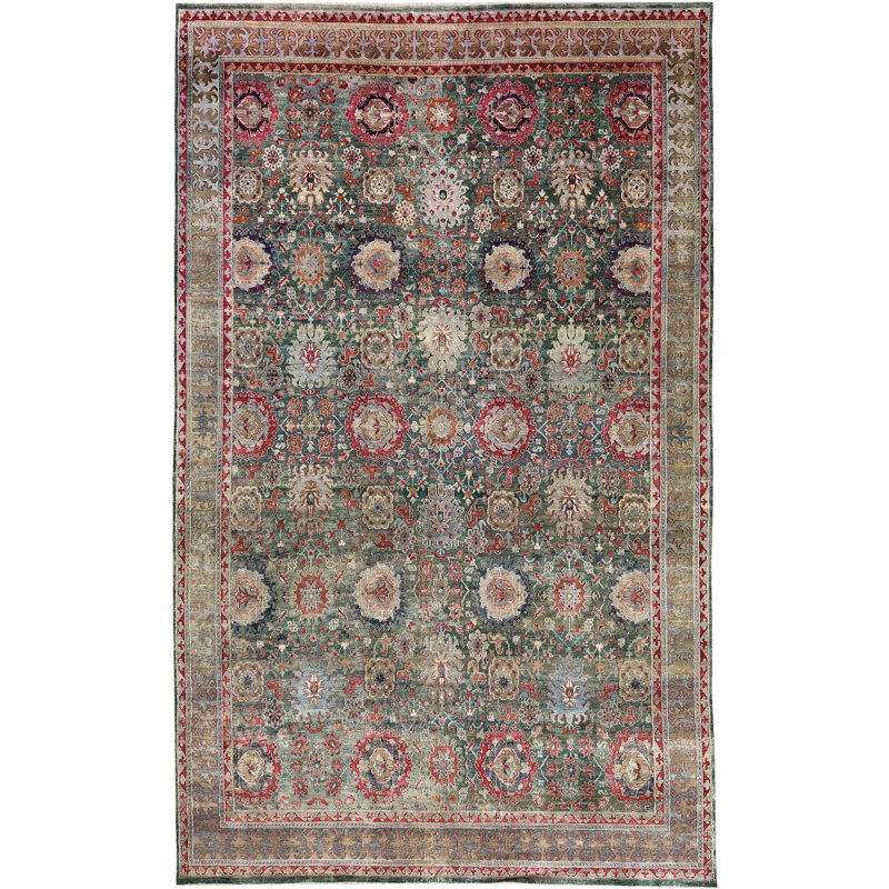 Multicolored Alchemy Traditional Wool Silk Blend Rug - 9'6" x 16'1"