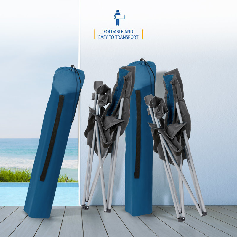 SUNMER Padded Camping Chairs (set Of 2), Blue/Black