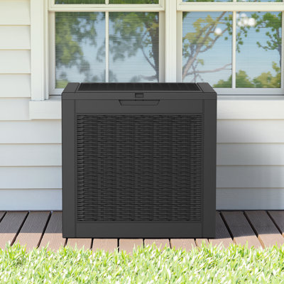 Water Resistant Resin Deck Box All-Weather Storage Box Indoor and Outdoor Use by Wooakway