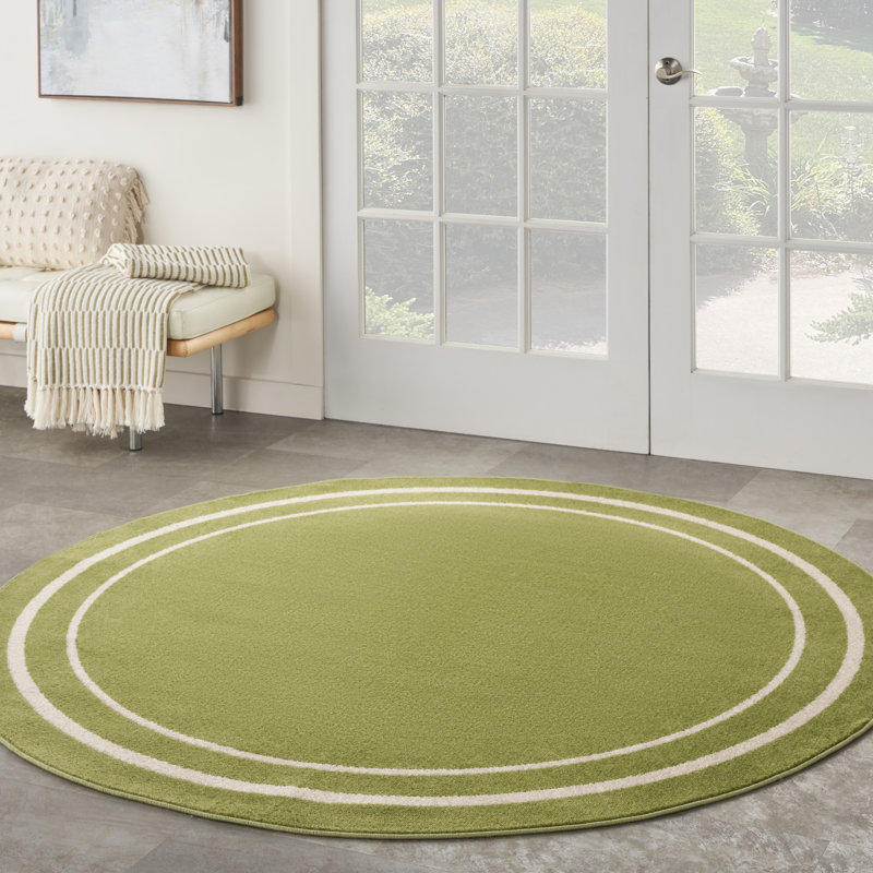 Tapis intérieur / extérieur en chenille tissé à la machine Carbie, Rond 6 pi