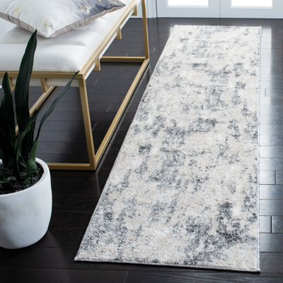 Tapis abstrait ivoire / gris Scriber