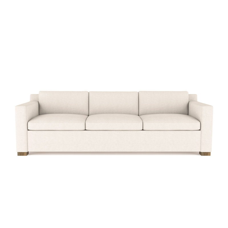 Mercer Track-Arm Sofa, 33.5" H x 84" W x 39" D, Plush Velvet Alabaster, Natural