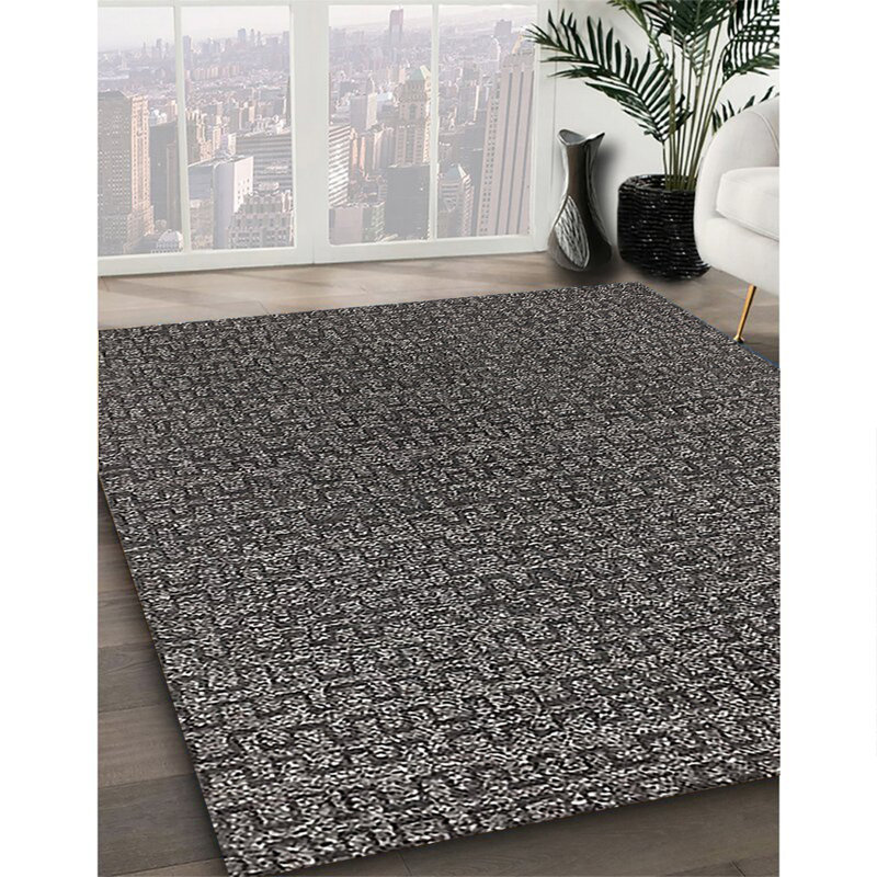 Tapis 100% moderne de style Mid-Century lavable à la machine 343, Rond 8 pi