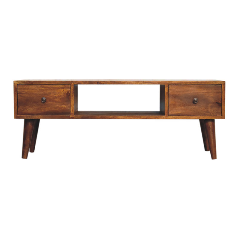 Table basse en bois massif classique châtaignier