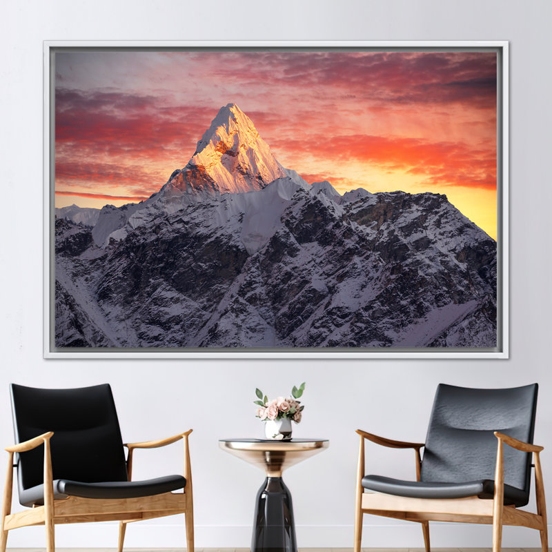 1 Piece Wall Art on Canvas, 80 cm H x 110 cm W, Floater Framed Print without Mat, White