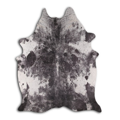 Custom Salt and Pepper Black Printed Cowhide