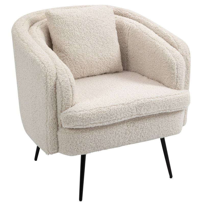 Chaise longue en métal Drayton, Tissu blanc