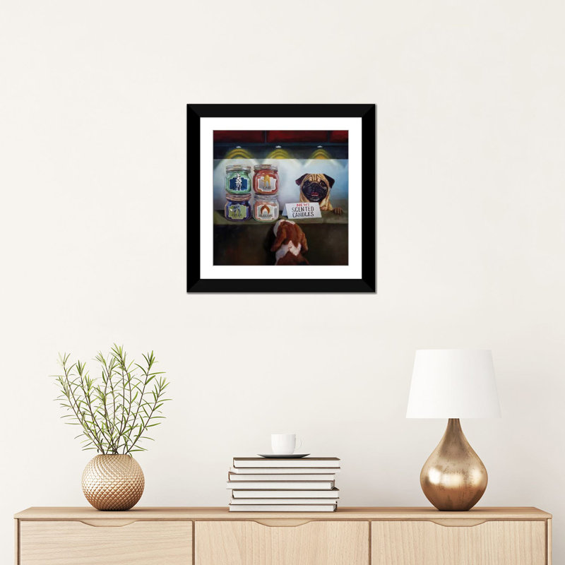 « aromathérapie », reproduction d’art sur toile, H 16 po x l 16 po x P 1 po, Papier avec cadre noir, Blanc