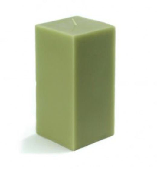Sage Green Square Dripless Pillar Candle Set