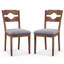Ensemble de 2 chaises de salle à manger rembourrées en tissu avec siège rembourré et dossier haut
