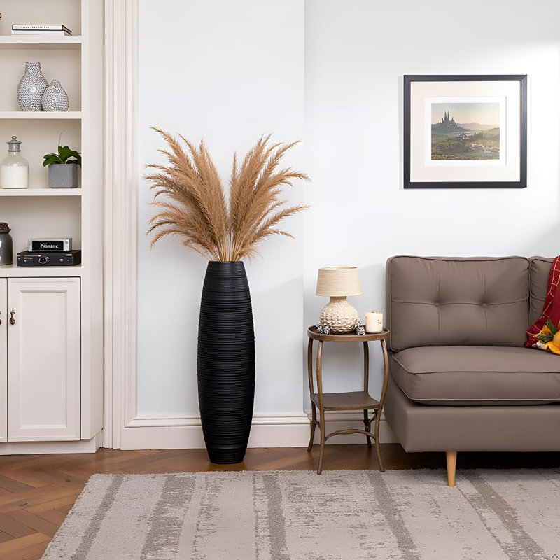 Vase de plancher de 27,5 po de hauteur, Noir