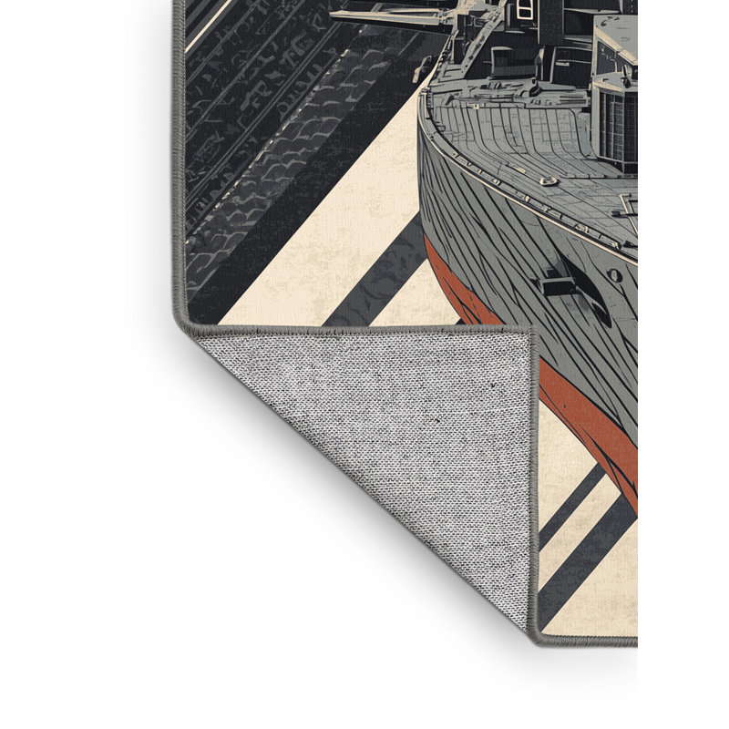 Tapis géométrique moderne élégant et chic lavable à la machine, 8 x 10