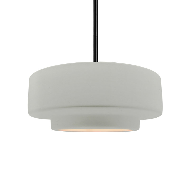 Luminaire suspendu à 1 lumière Meydan, Blanc mat, H 5,25 po x l 14,5 po x P 14,5 po, Matte Black