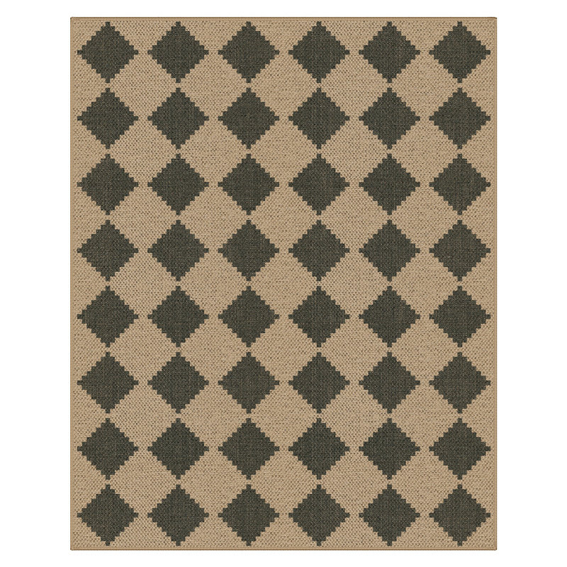 Machine Washable Outdoor Rug, Non-Slip Diamond Area Rug, Rectangle 8' x 10'