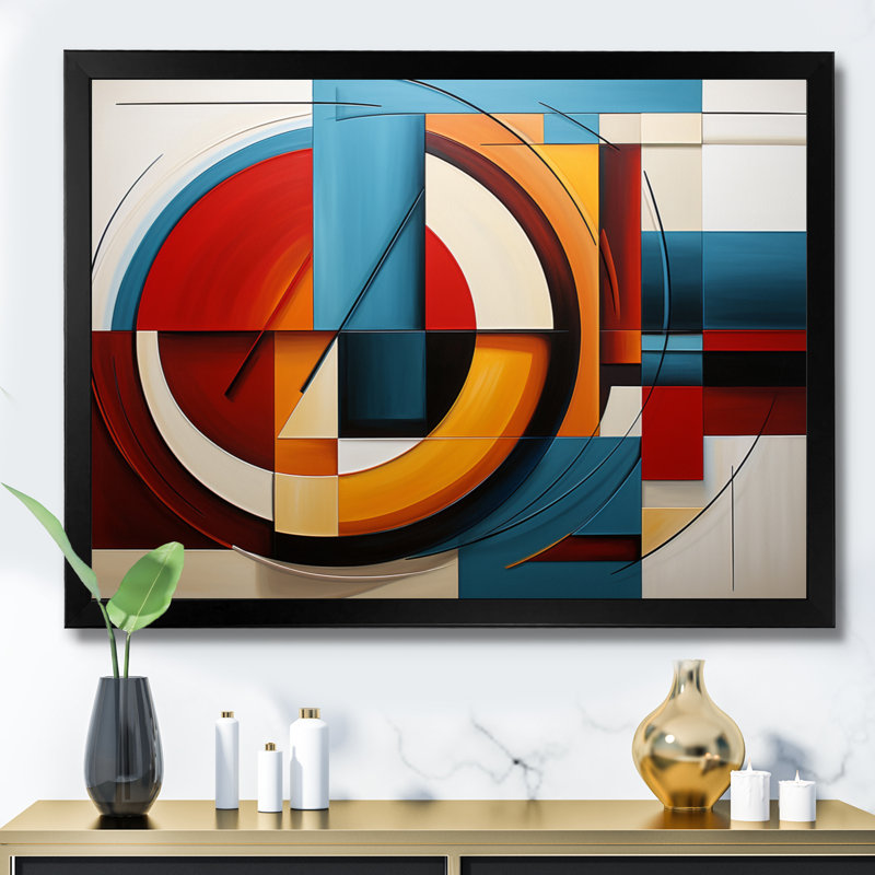Impression sur toile, "Hardedge", Cadre photo noir, H 34 po x l 44 po x P 1,5 po
