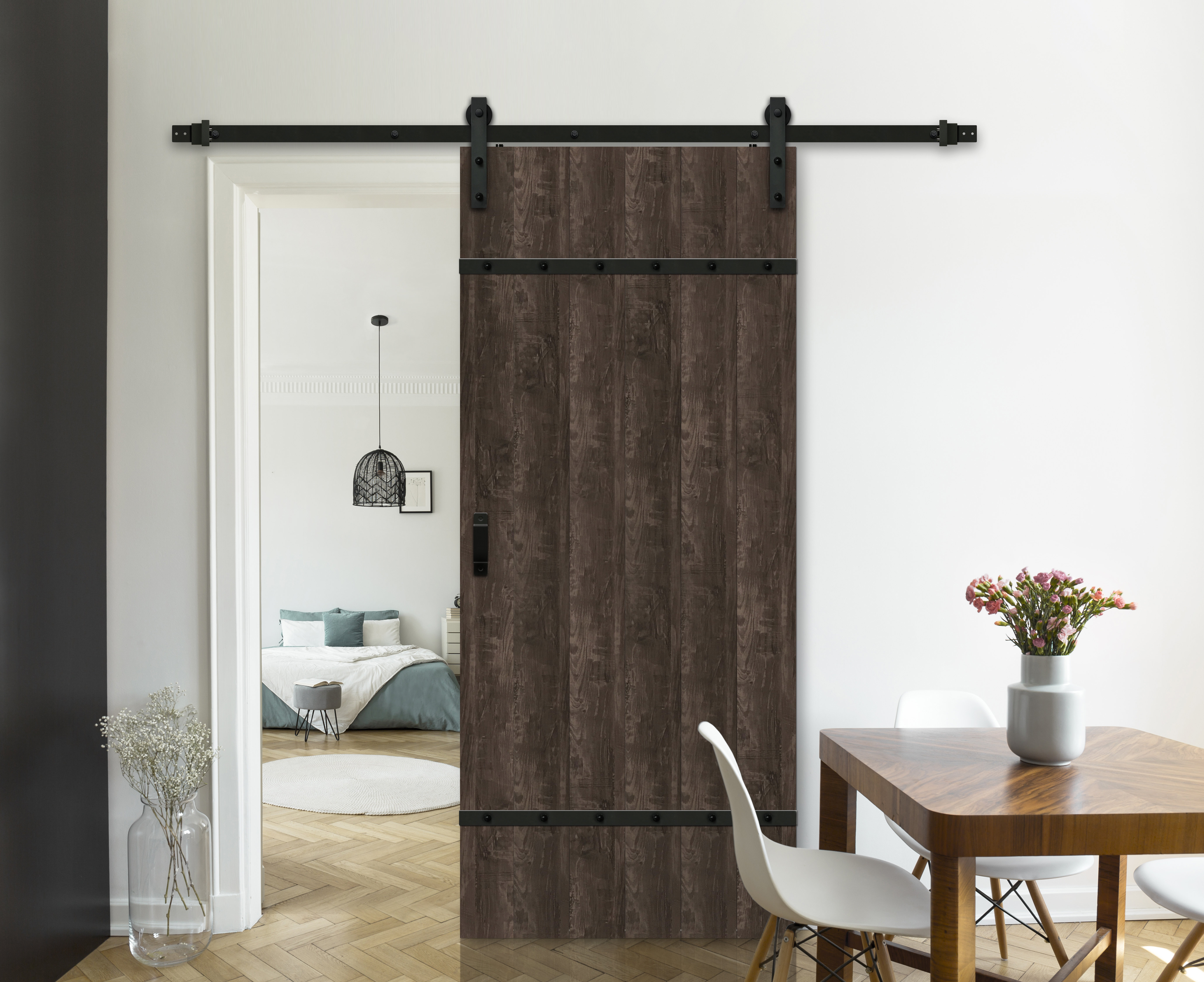 Paneled Manufactured Wood Prefinished Sliding Closet Door 