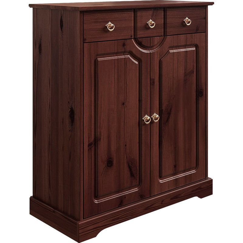 Turkay 81cm Solid Wood Sideboard, Dark Brown