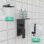 Système de douche à pluie avec support de rangement pour robinet de douche 10 pouces noir mat avec pomme de douche carrée-1510319417