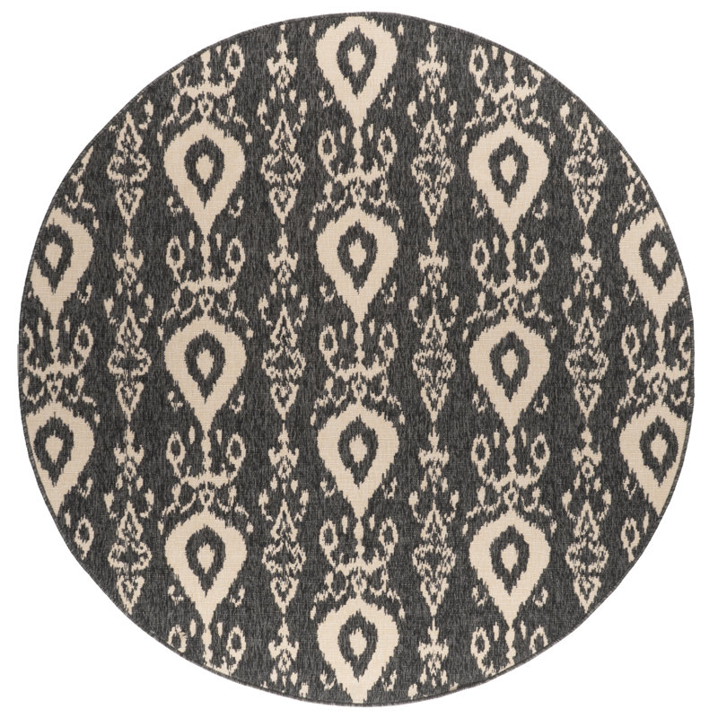 Tapis intérieur / extérieur de qualité supérieure Dherri, Rond 6 pi 7 po