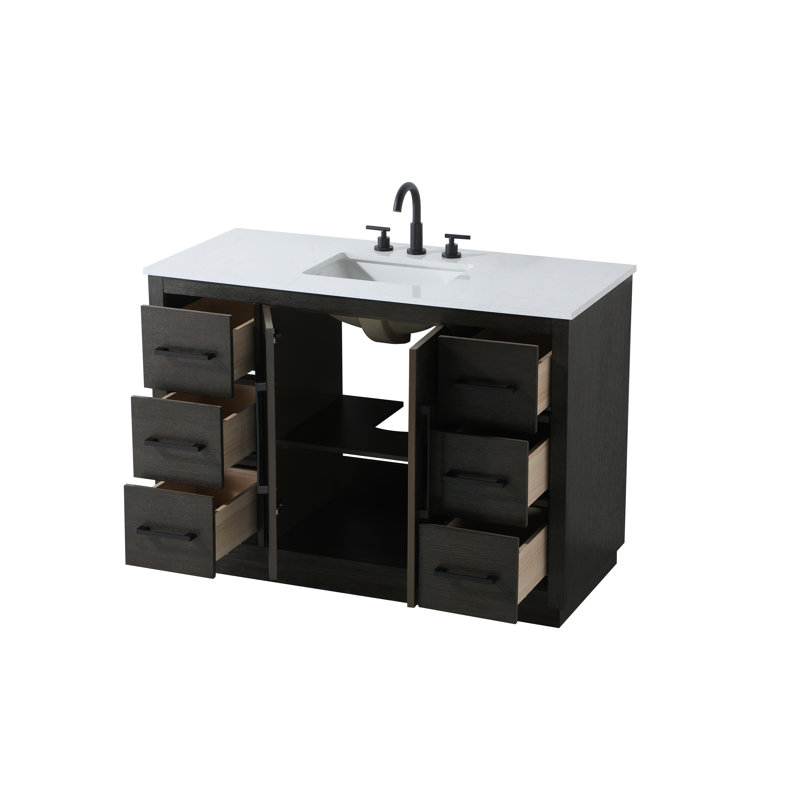 48 inch Single Bathroom Vanity, Chocolate Oak