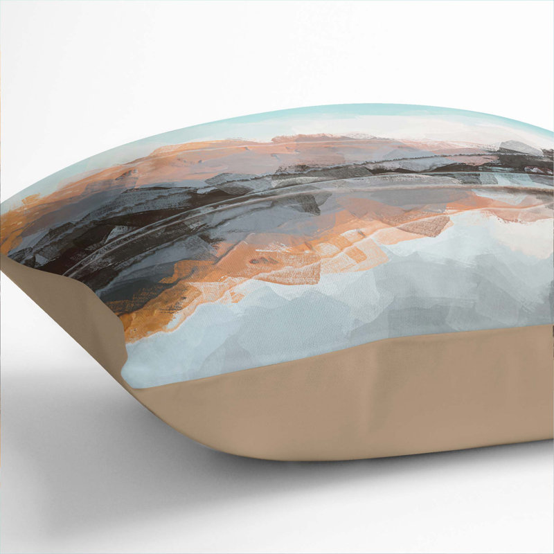 Mountain Reflection in Italy Cushion with Filling, 40cm H x 40cm W x 15cm D, Stone