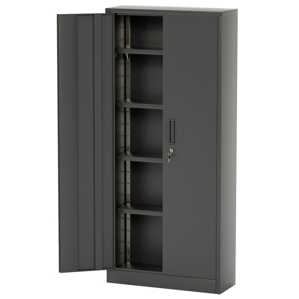 WORKPRO Storage Cabinet, Metal Garage Cabinets with Doors and Shelves, Tall  Locking Steel Cabinet for Tools, Office, Home, Shops, Black, 71 H x  31-1/2 W x 15-3/4 D, 900 lbs Load Capacity (