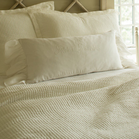 Sweet Dreams Linen Down Bolster Pillow, White