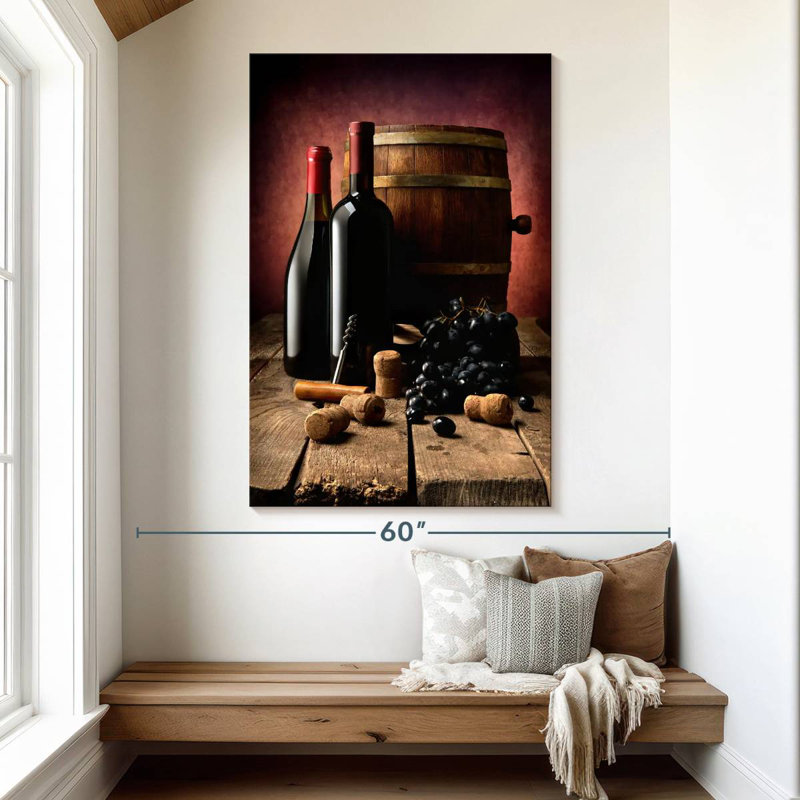 Yarlin Dark Wine Bottles, 51" H x 34" W