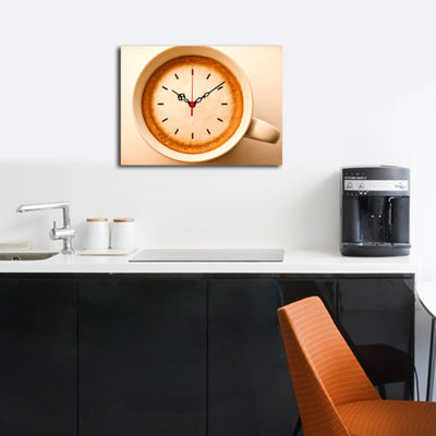 Elegant Decorative Canvas Wall Clock, 11.0 x 15.0 inches | 100% Suede Canvas with 100% Wooden Frame (Thickness: 1.2 inches) | Stylish Home Decor & Functional Timepiece, Perfect for Living Room & Office