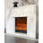 French-style minimalist marble fireplace