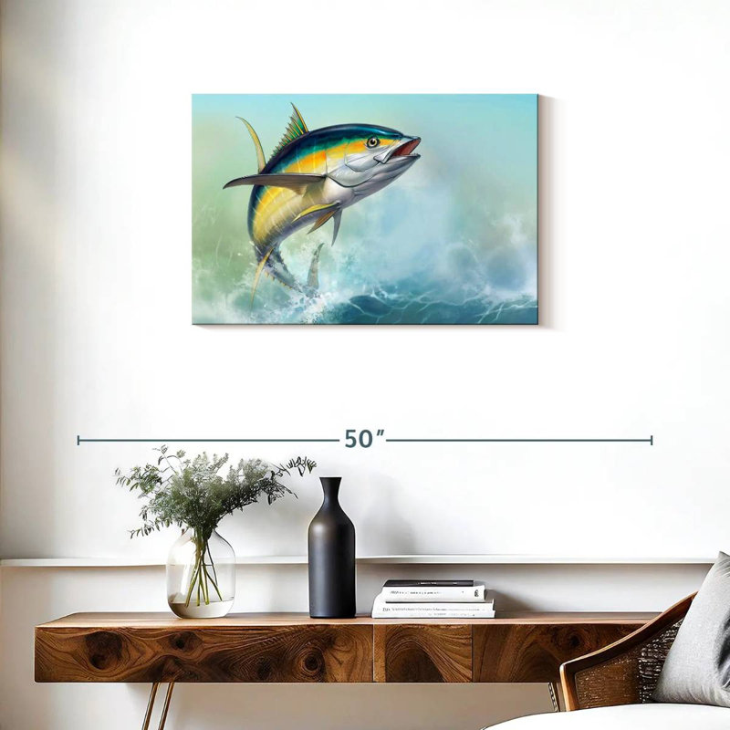 Brampt Tuna And Waves, 20" H x 30" W