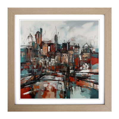 City Of Belfast Abstract Expressionism No.3 - Single Picture Frame Print on Wood