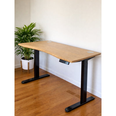 Fieldstone Bamboo Curved Desktop Standing Desk