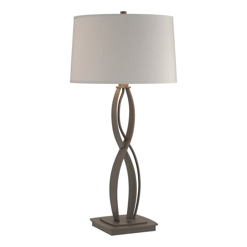 Almost Infinity Table Lamp, Flax, Natural Iron