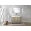 Meuble-lavabo double en acacia rustique l 48 po x P 20 po avec plateau en quartz blanc et miroir 43 po Lafarre Lafarre-427828626-427828625