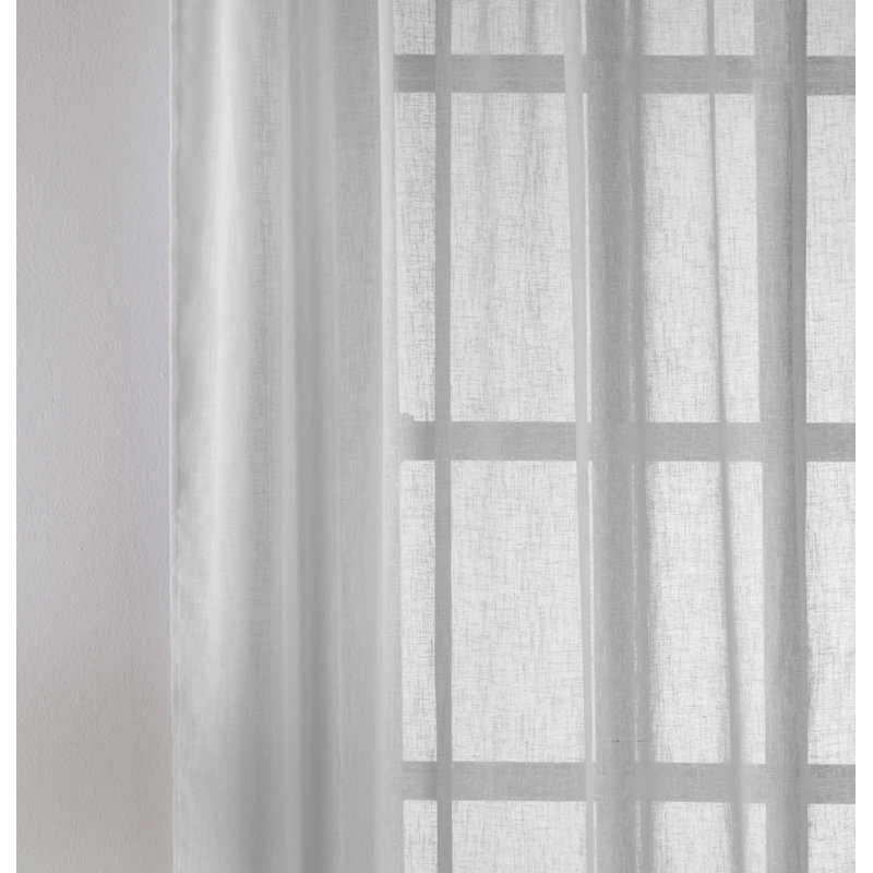 Roehit Sheer Curtain Pair, 140cm Width x 183cm Drop, Silver