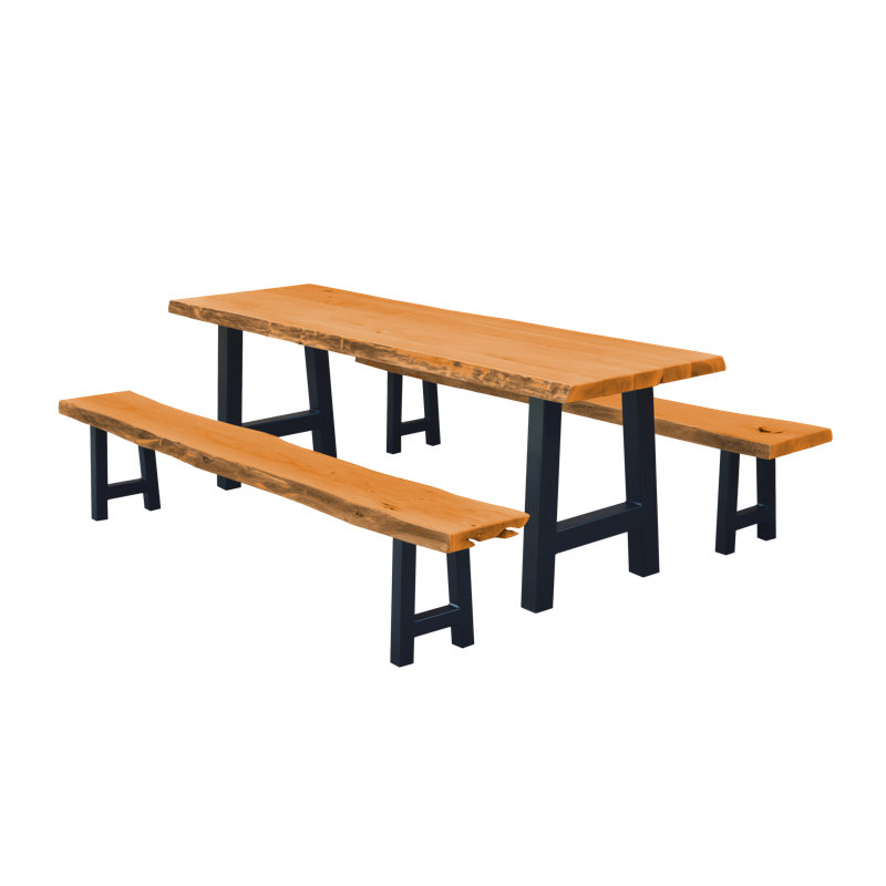 Table Ridgemont 6 pi. Avec 2 bancs, Naturel, L 44 po x l 26 po x H 30 po