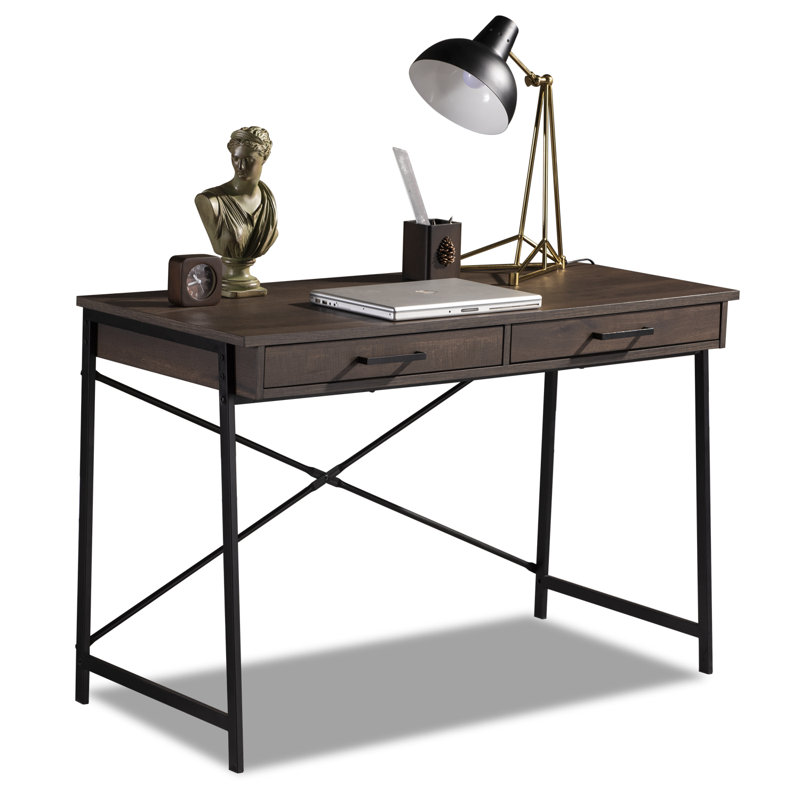 Caffoz 48" Computer Desk - Home Office Workstation with Storage Shelf, Modern Style