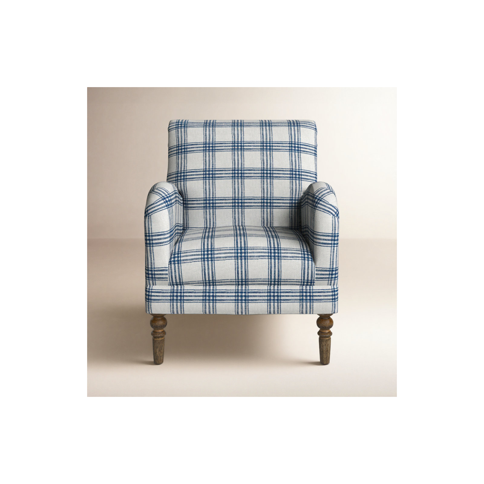 Arching Upholstered Armchair, Navy 100% Polyester