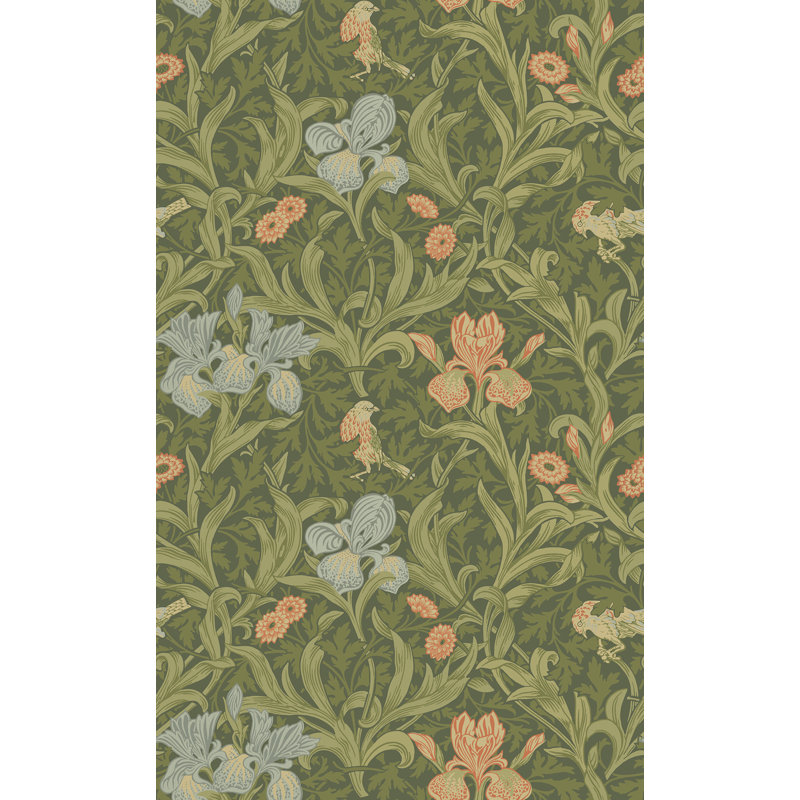 Iris Light Green Wild Gardens Wallpaper, Green