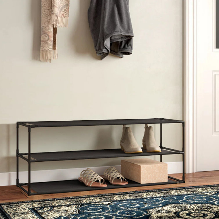 Simple Assembly 3 Tiers 15 Pair Stackable Shoe Rack