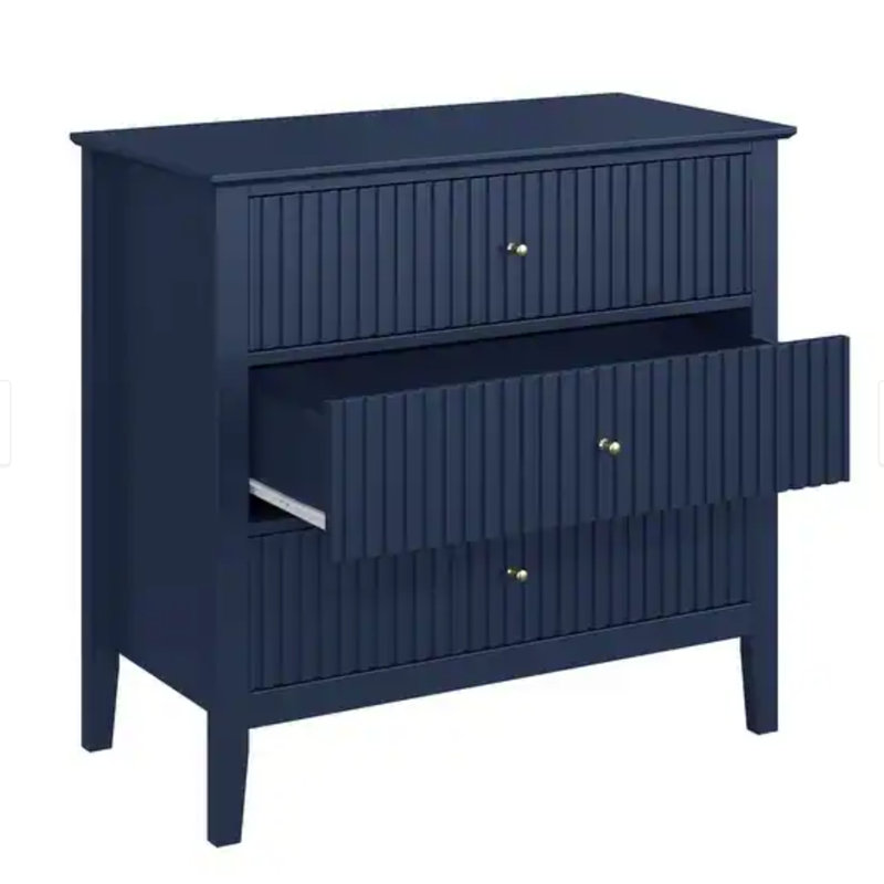 Commodes décoratives avec 3 tiroirs, Bleu
