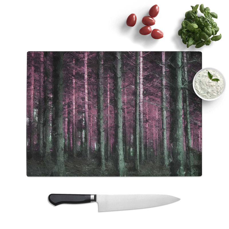 Glass Forest in Pink Chopping Board, 39 cm W x 28.5 cm L