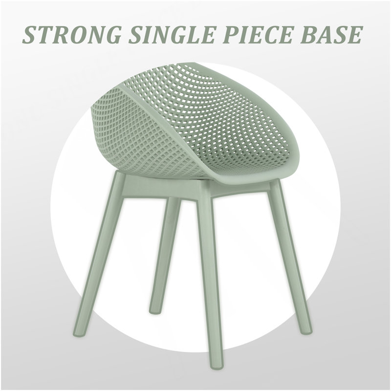 Été - Ensemble de 2 chaises longues modernes - Plastique PP intérieur / extérieur toutes saisons, léger pour patio, plage, salon (vert pâle)