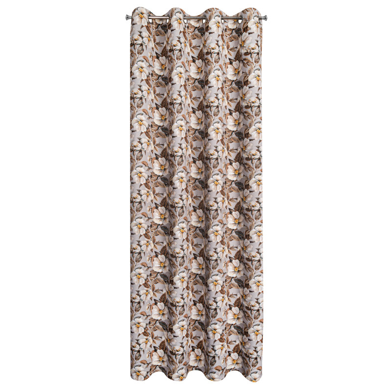 Adebisi Semi Sheer Curtains Single Panel, Beige