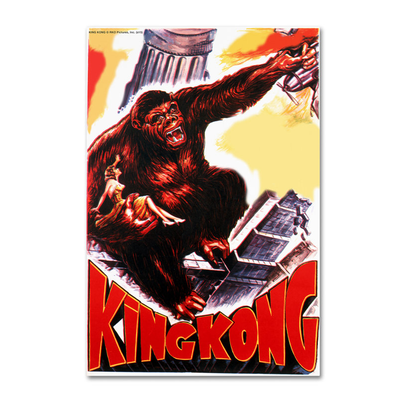 « king kong 4 », affiche rétro sur toile, H 19 po x l 12 po x P 2 po