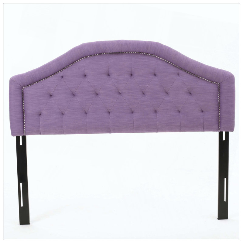 Tête de lit capitonnée rembourrée avec structure en bois massif, pieds en métal durables et hauteur réglable, Mauve
