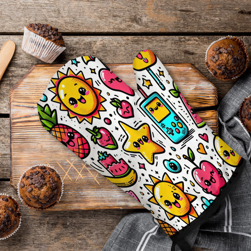 Retro Pop Oven Mitt Cotton Twill
