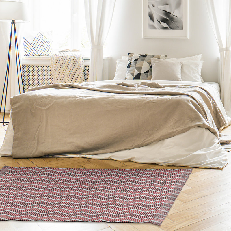 Tapis de zone rouge à chevrons ondulés, Oui