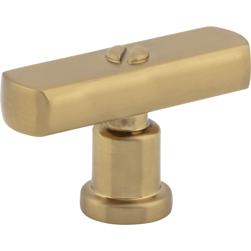 Everitt 4.44" Length Bar Knob, Warm Brass